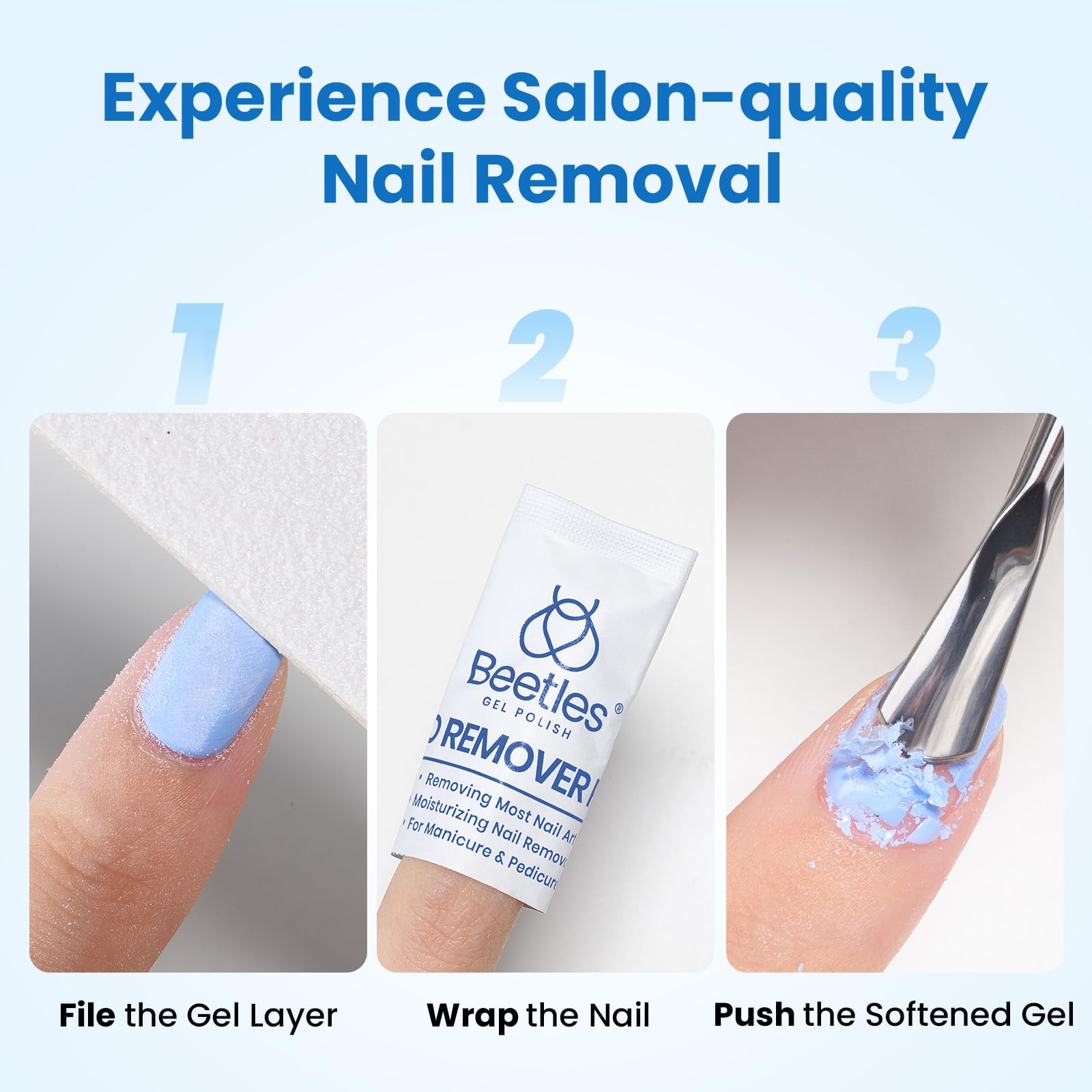 Beetles Nail Polish Remover Pads leave nails clean after use.