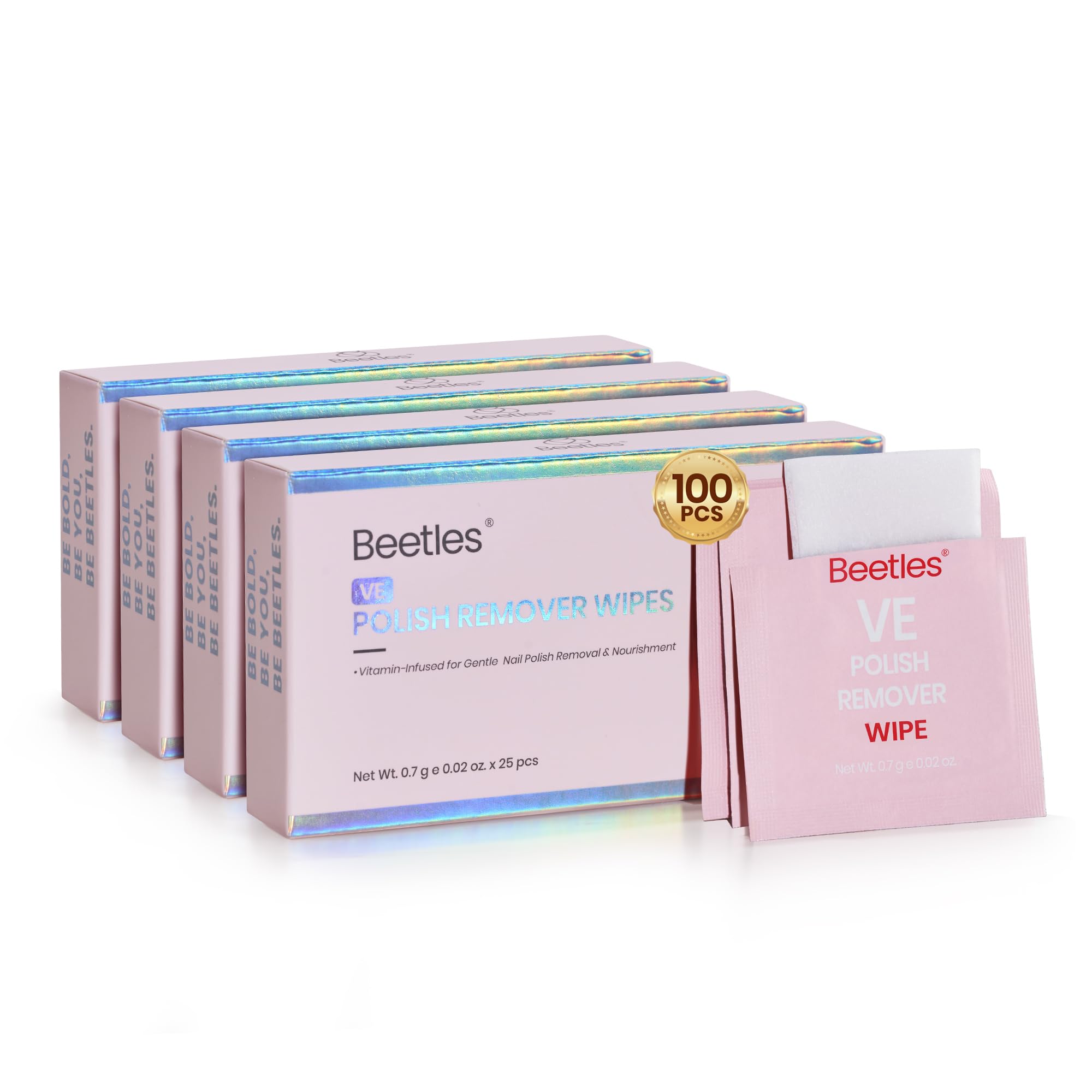 Beetles Nail Polish Remover Pads pack for fast color removal on the go
