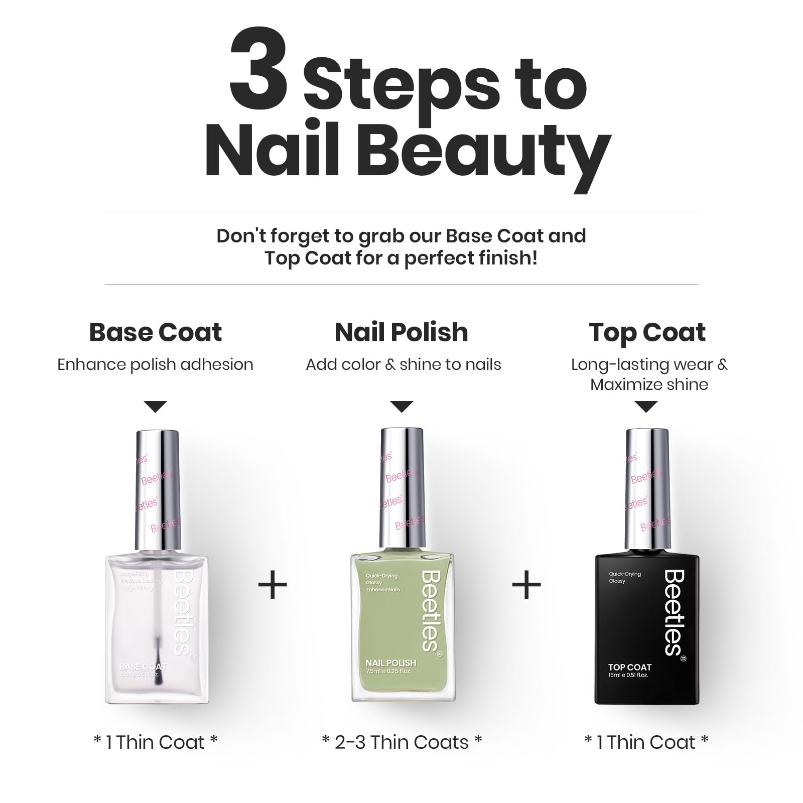 Beetles Nail Polish Set P176 quick-drying formula dries in minutes without lamp