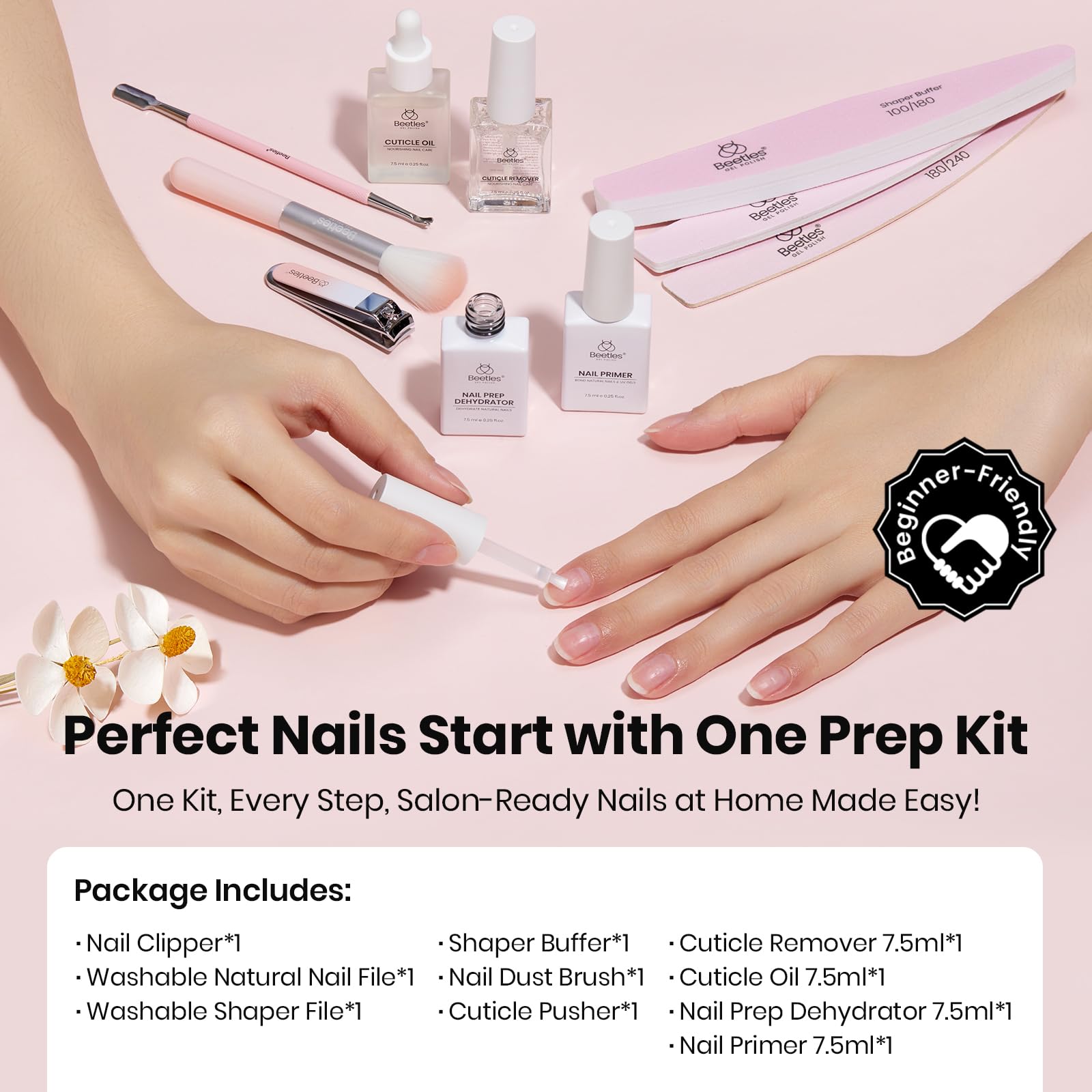 Beetles Nail Prep Kit Primer bottle boosts bonding for a smooth base
