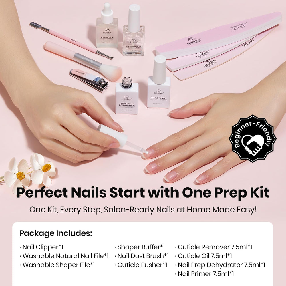 Beetles Nail Prep Kit Primer bottle boosts bonding for a smooth base