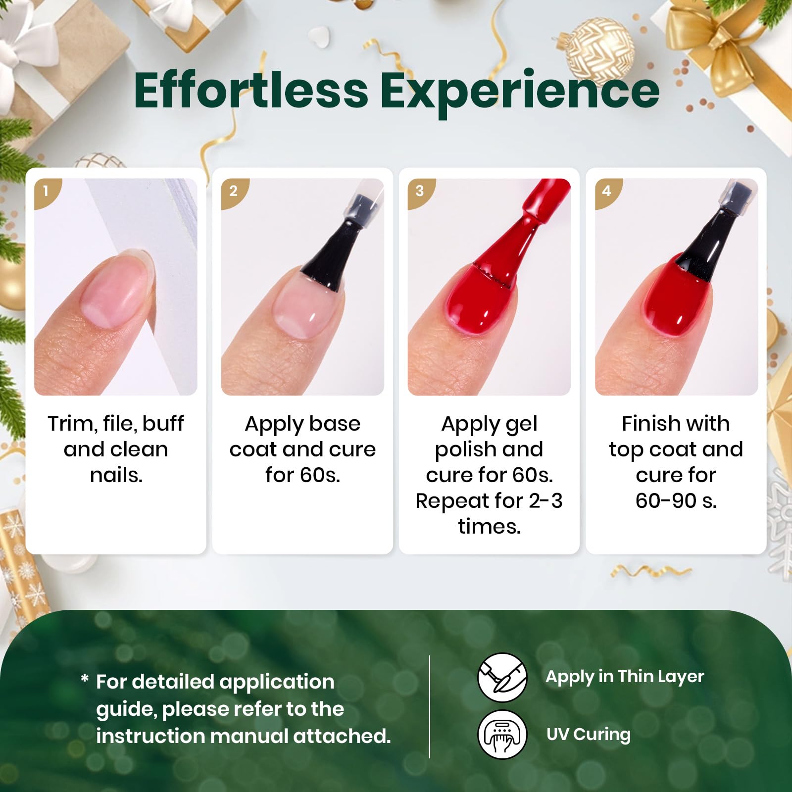 Beetles Nail Strengthener Gel application showing added shine and protection