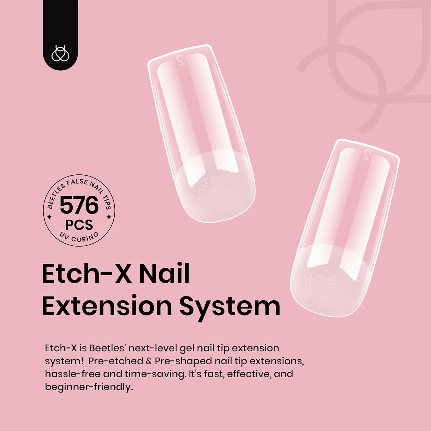 Beetles Nail Tips full-coverage extensions for versatile nail shapes