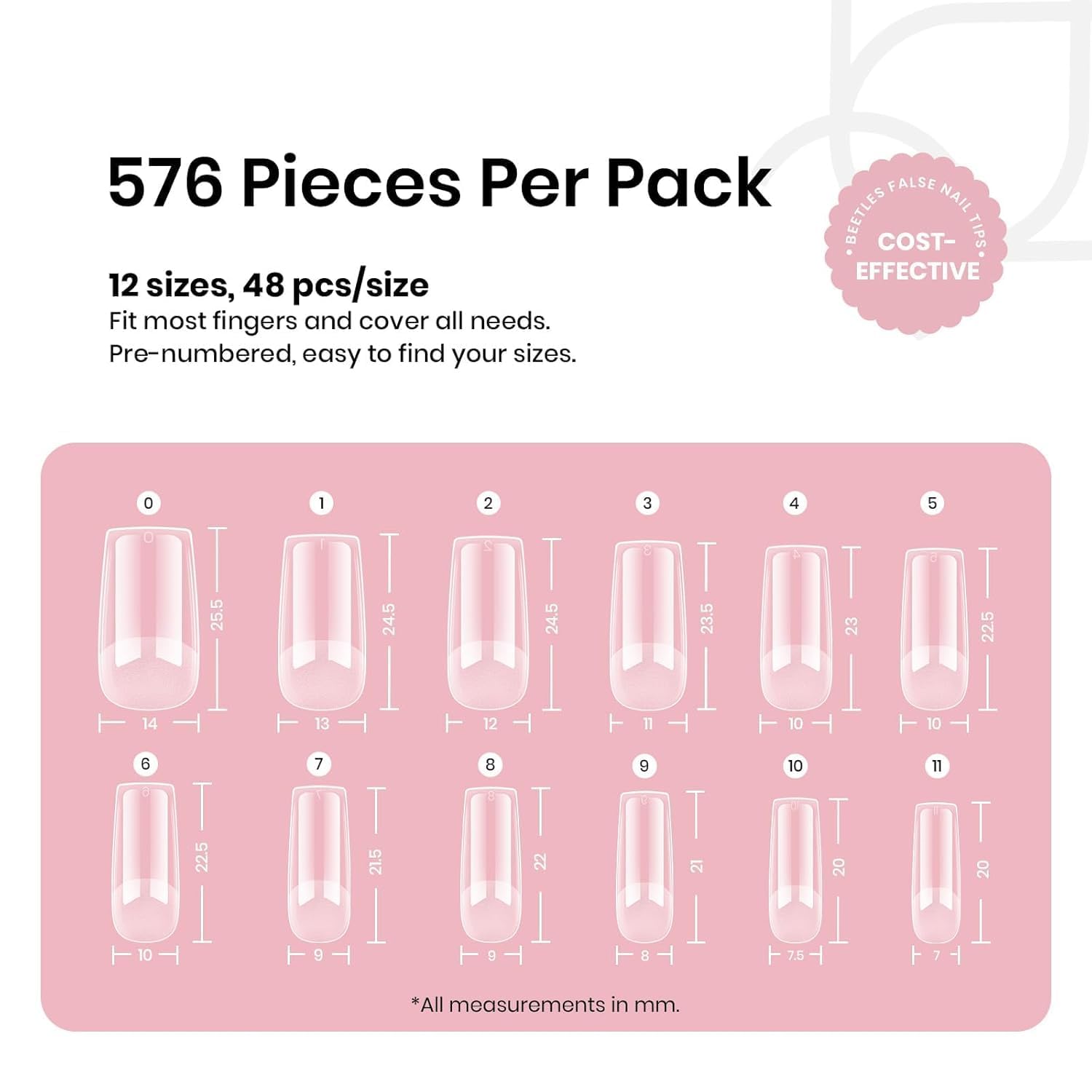 Beetles Nail Tips half-matte finish for natural-looking extensions