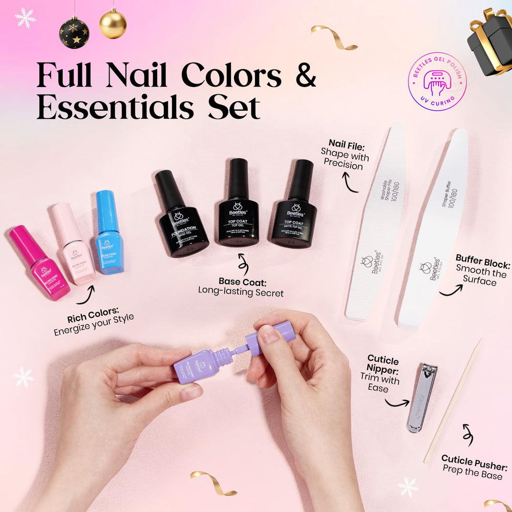 Beetles nail tools included ensure easy DIY manicures.