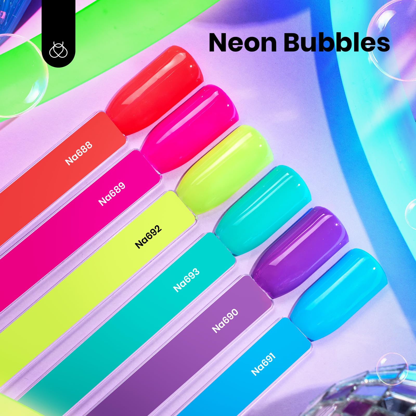 Beetles Neon Bubbles Na689 orange swatch showcases neon nail color for at home manicures