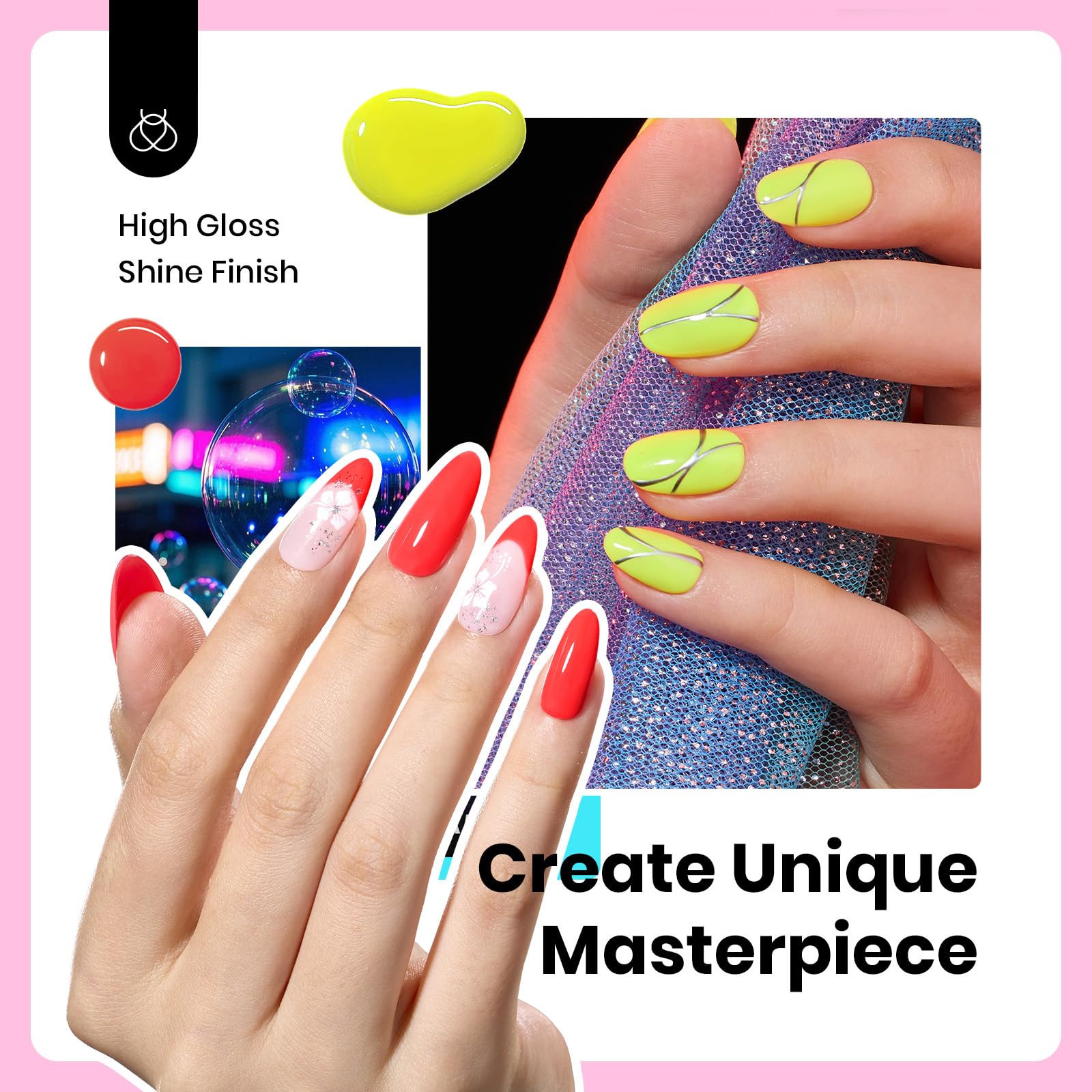 Beetles Neon Bubbles Na690 yellow swatch inspires playful, vibrant at home nails