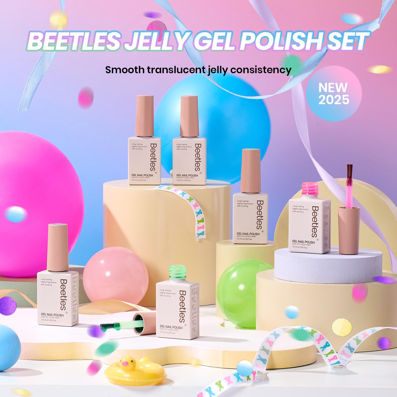 Beetles Neon Gel Nail Polish Set Packaging shows a compact kit for on-the-go nails