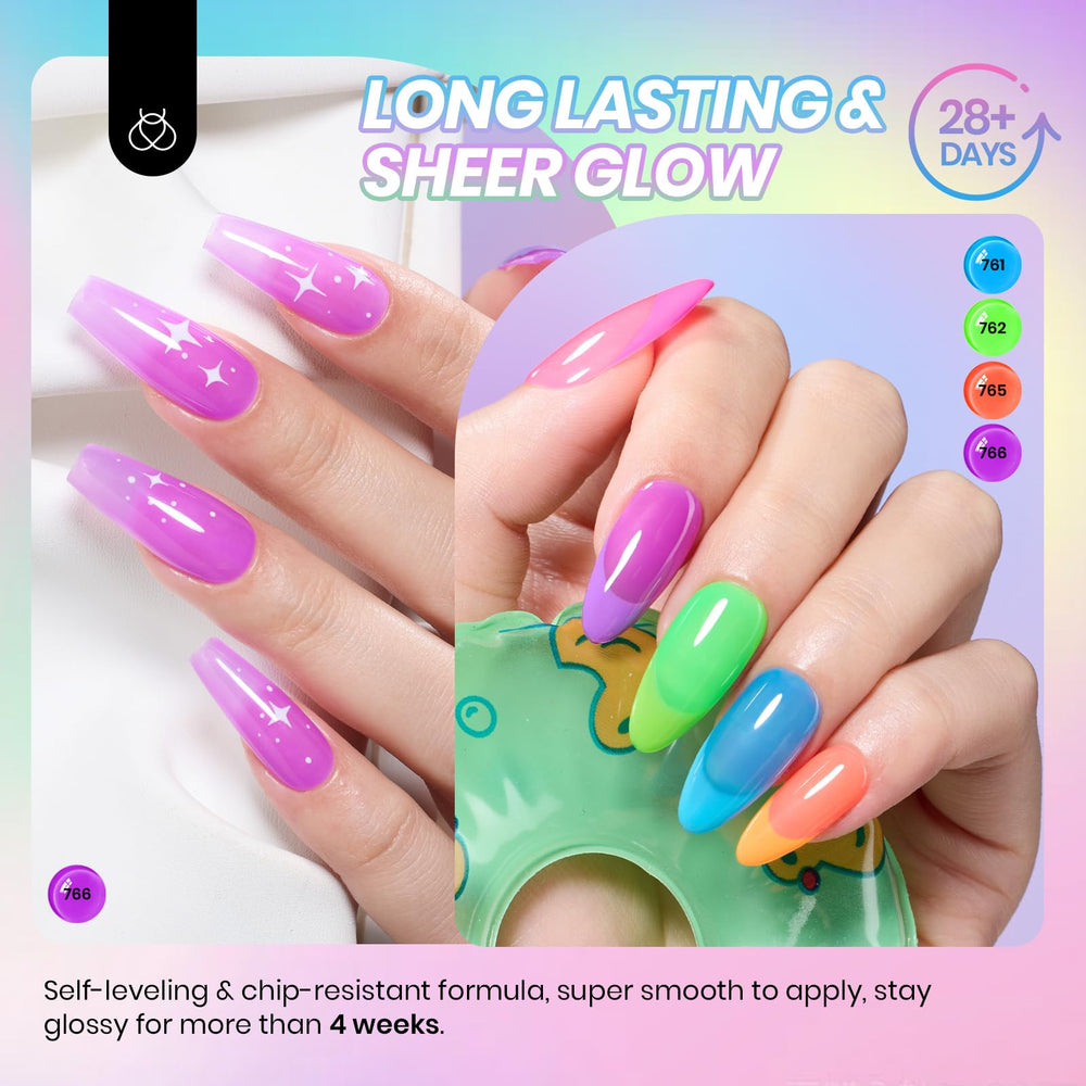 Beetles Neon Gel Nail Polish Purple adds bold translucent color for statement nails