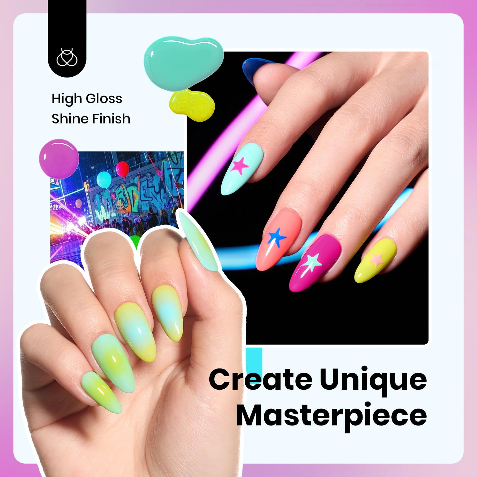 Beetles Na706 neon shade bottle for a playful pink tone.