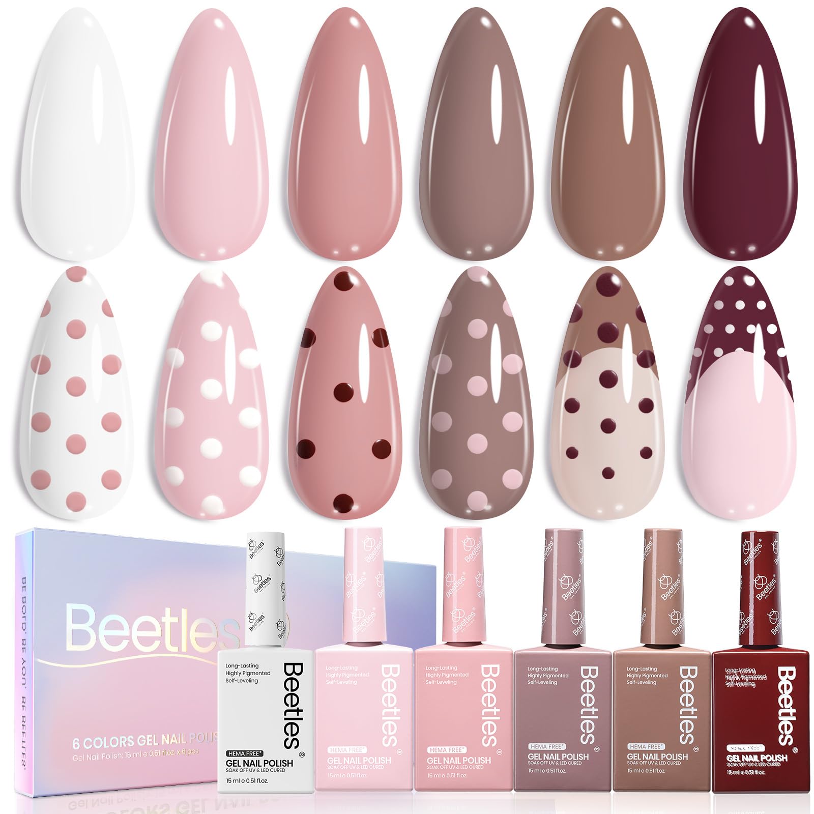 Beetles Neutral Gel Polish set bottle close-up showing color-accurate nude shade.