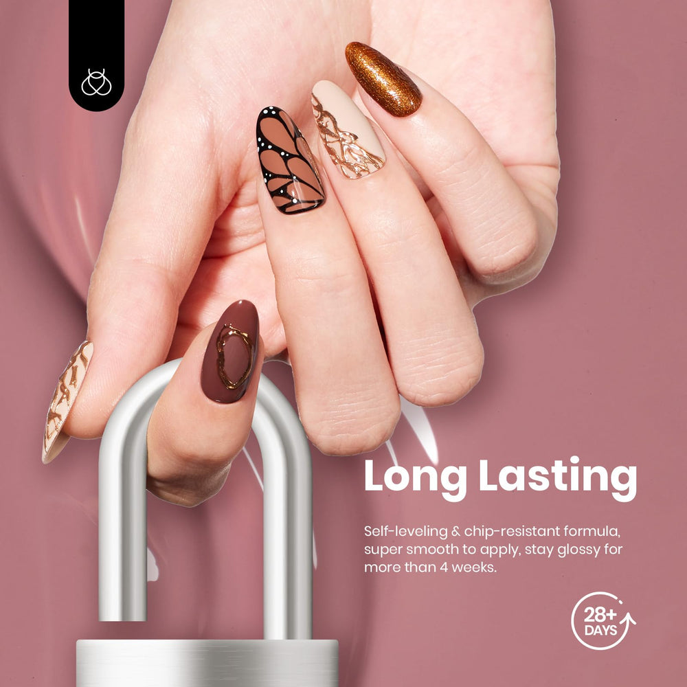 Beetles neutral gel polish palette highlighting warm brown tones for all seasons