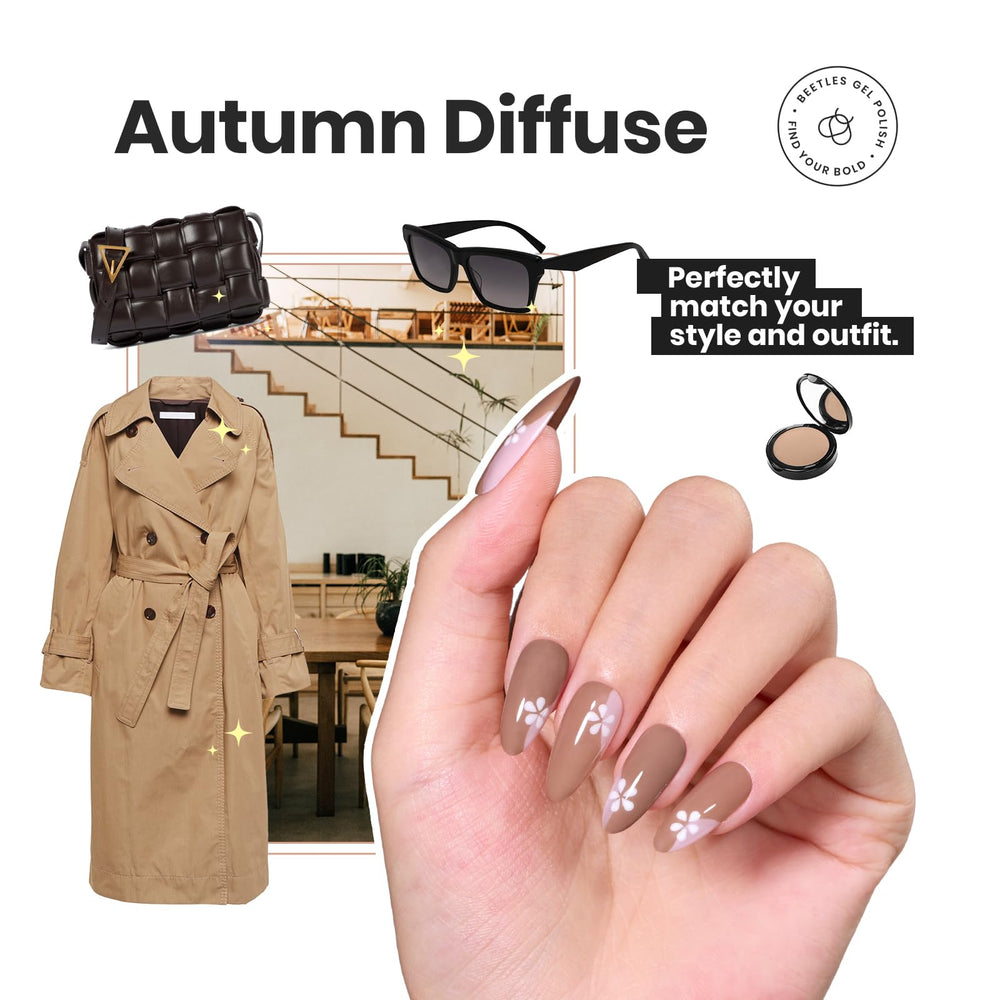 Beetles nude brown swatches for everyday elegant nails.