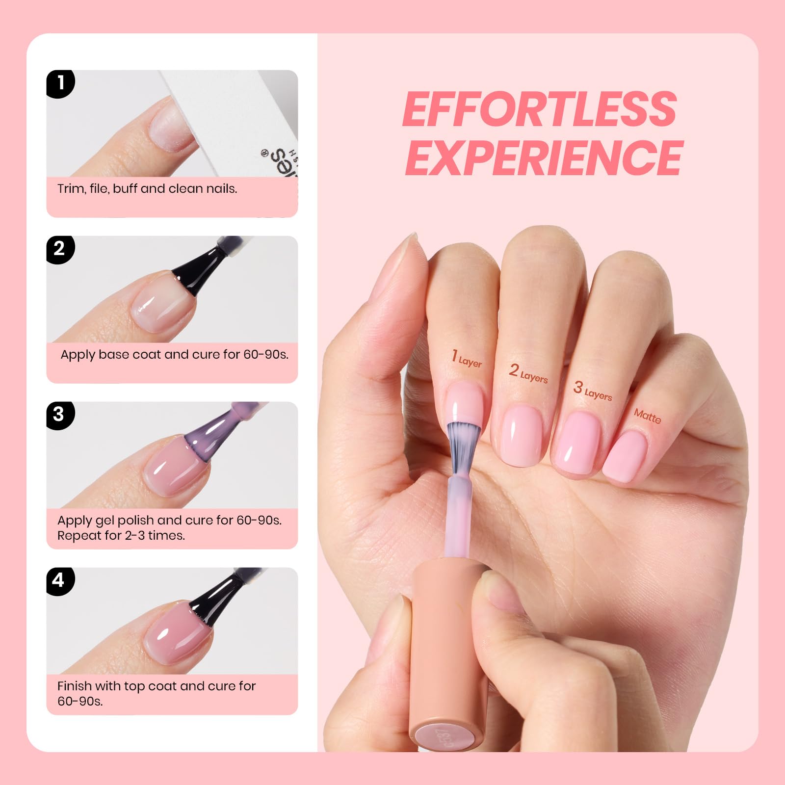 Beetles Nude Gel Polish Set color-04 peach jelly bottle close-up with subtle shimmer.