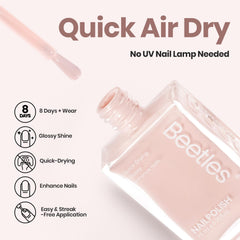 Beetles Nude Nail Polish bp154 shade for soft pink-brown nails with quick-dry formula.