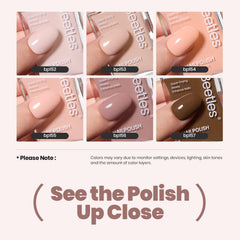 Beetles Nude Nail Polish bp156 shade for warm beige nude with salon gloss.