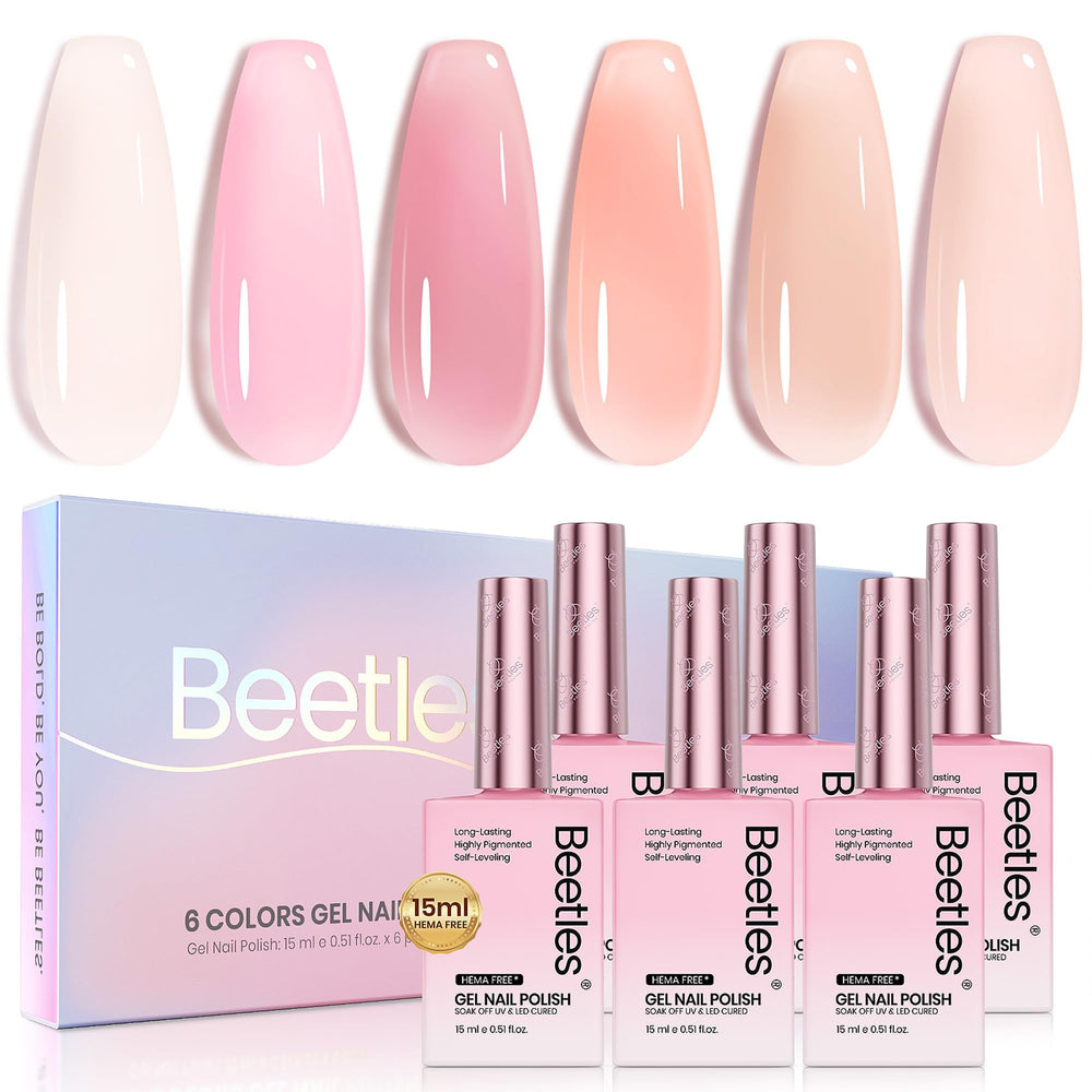 Beetles Nude Pink Gel Polish Na616 swatch for natural, elegant nails