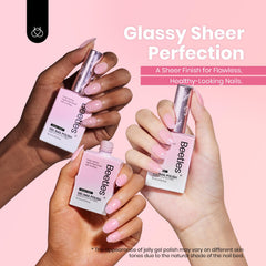 Beetles Nude Pink Gel Polish Na621 swatch for light gel layering options