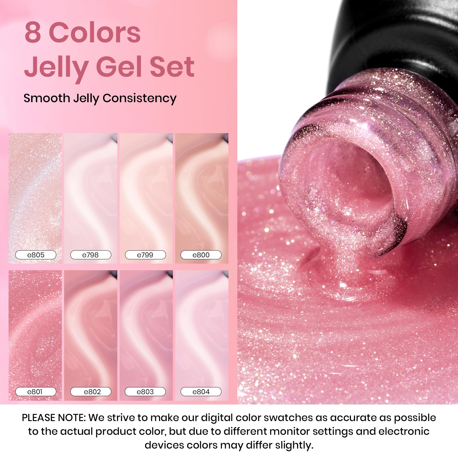 Beetles nude pink jelly shades suitable for French nails and swirls