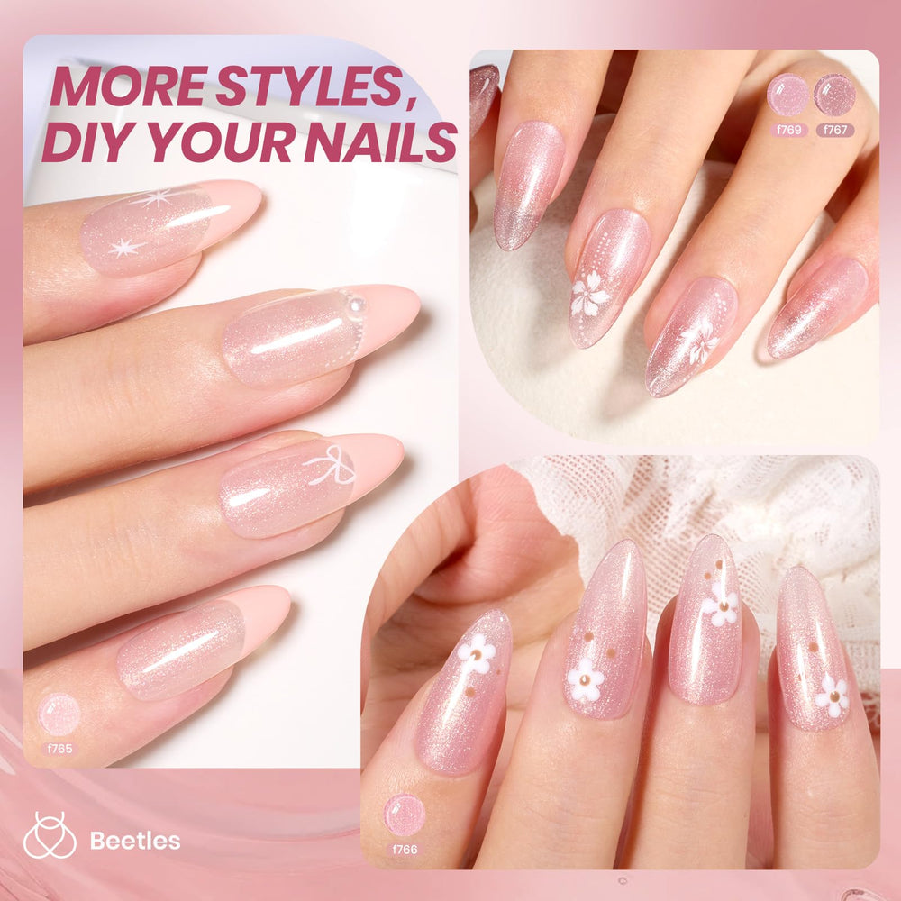 Beetles nude pink purple sheer gel polish for skin-tone friendly translucency