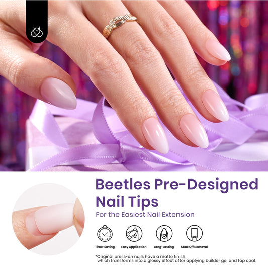 Beetles Ombre nails with 4-in-1 pre-prime base color and file for easy use