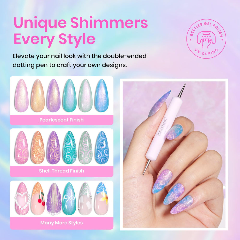 Beetles Pearl Gel Polish glitter swirl f637 for dazzling manicure accents.