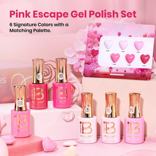 Soft light pink shade from Beetles Pink Escape offers versatile nail looks.