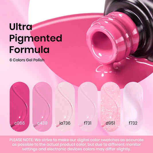 Beetles Pink Gel Polish Rose Glitter swatch shows shimmering pink for special occasions.