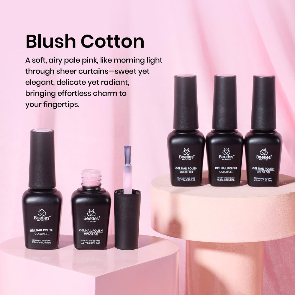 Beetles Rose Gloss Gel Polish swatch with high shine finish for a chic look.