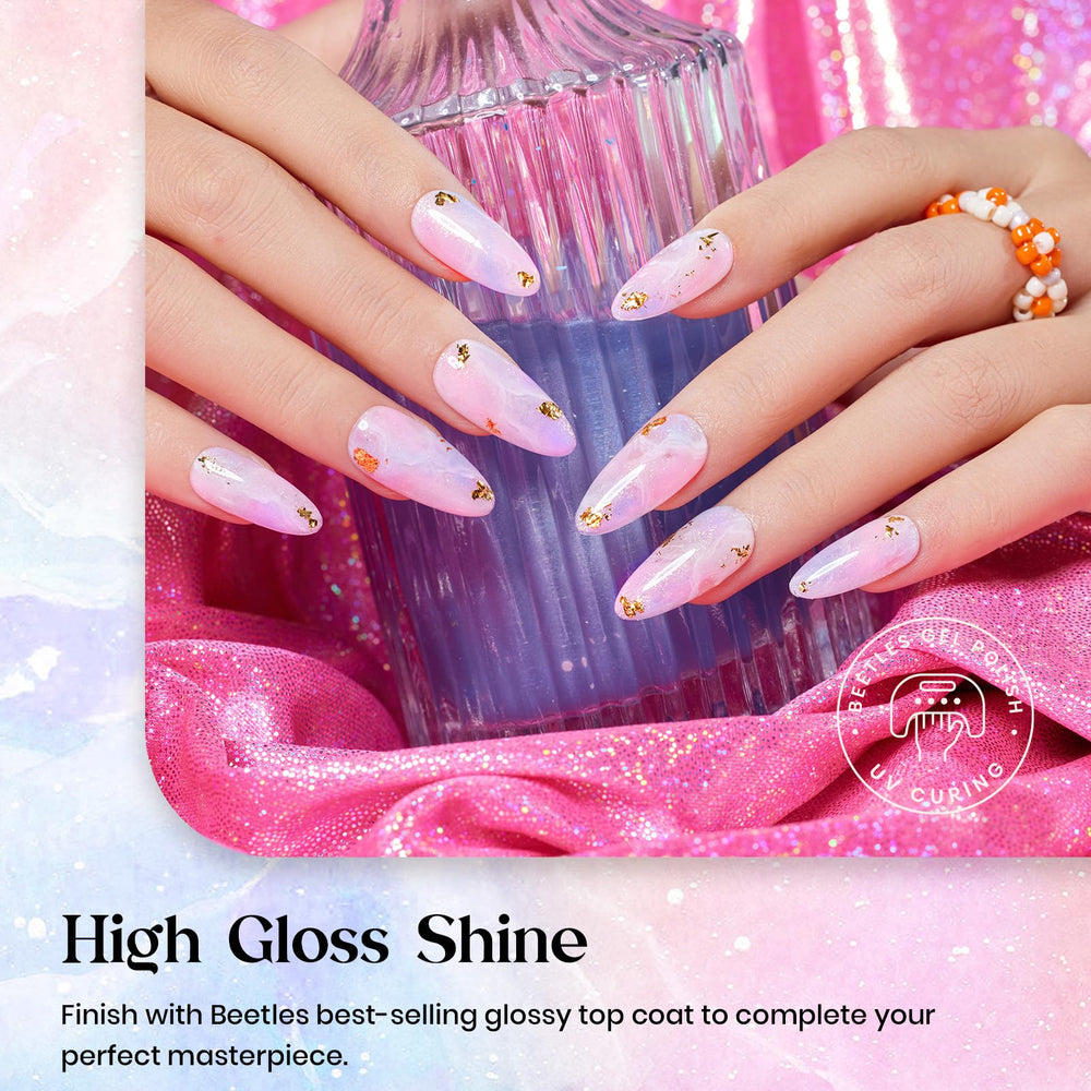 Beetles pink pastel gel polish bottle for soft, elegant nails.
