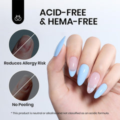 Beetles clear press-on nail tips under UV/LED light