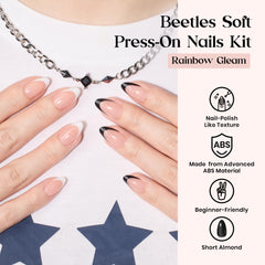 Beetles Press On Nails Kit 24 colors swatch showing matte and glossy options