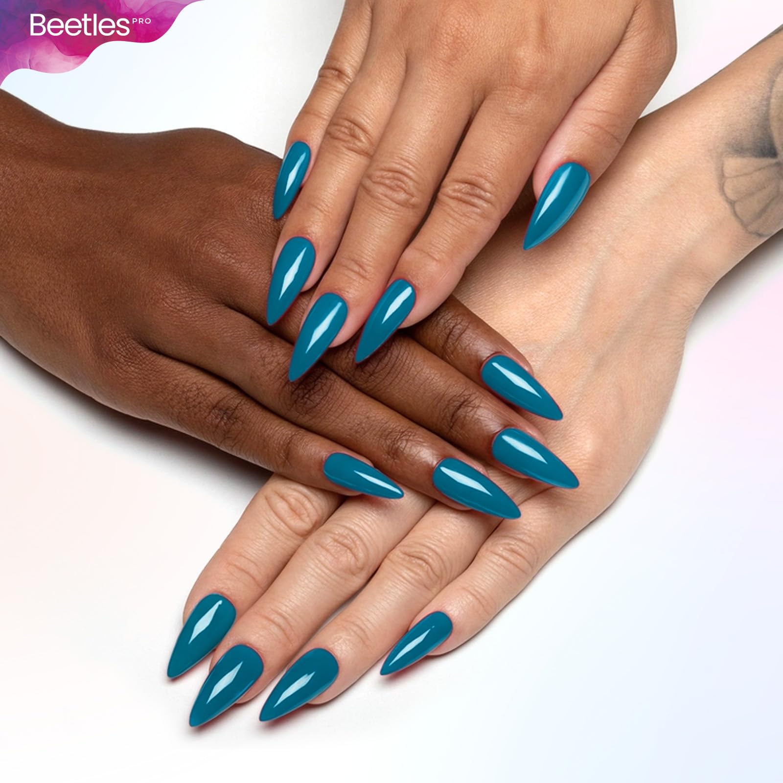 Beetles Pro Blue Gel Polish 20ml bottle ready for quick manicure.
