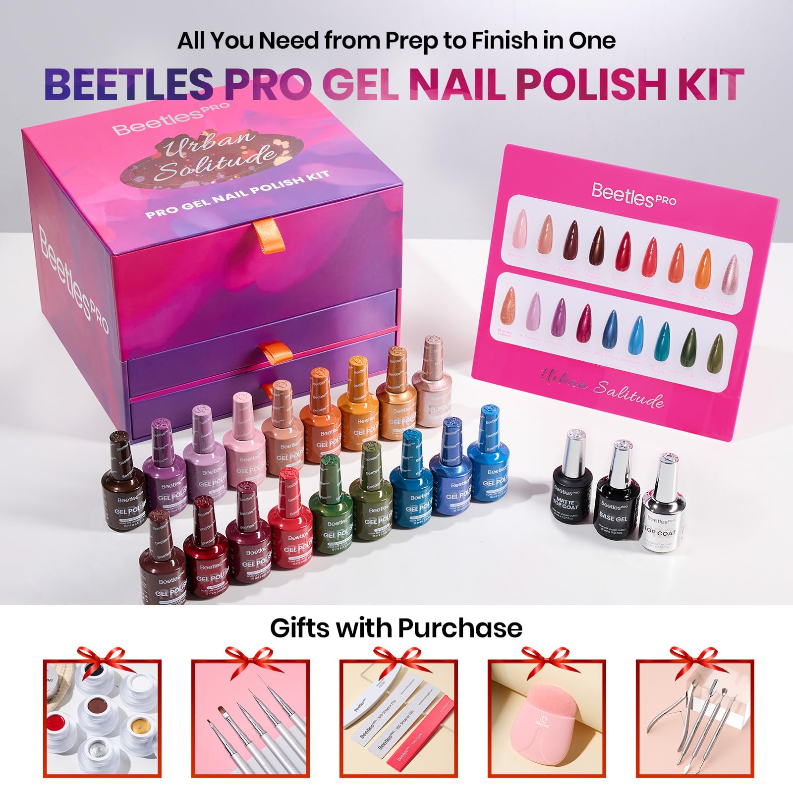 Beetles PRO Gel Polish Kit Urban Solitude base coat in action for durable manicure prep.