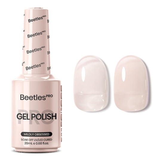 Beetles Pro Jelly Nude Mildly Obsessed bottle front showing milky pink shade