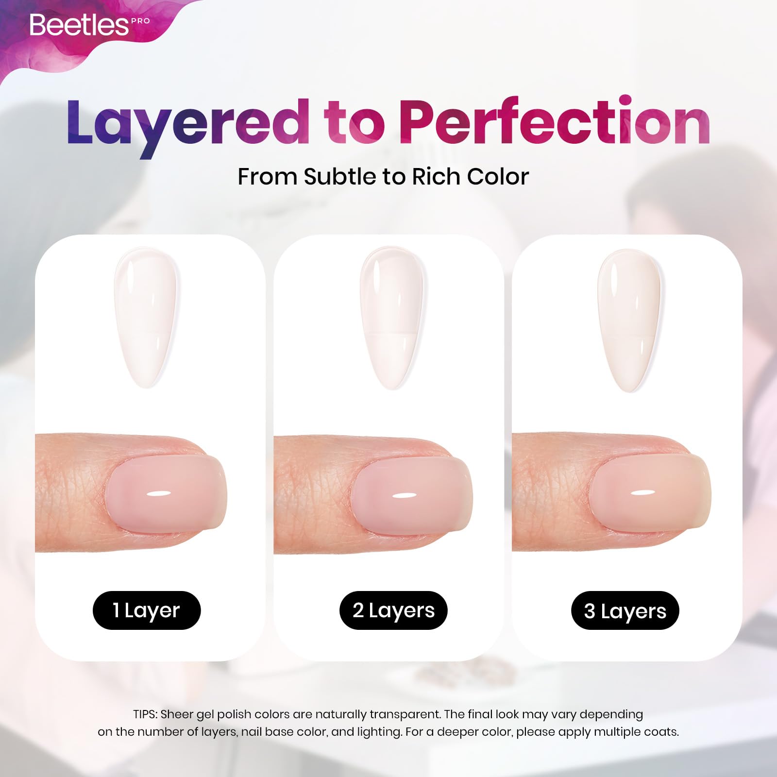 Beetles Pro Jelly Nude Mildly Obsessed salon shot with professional finish