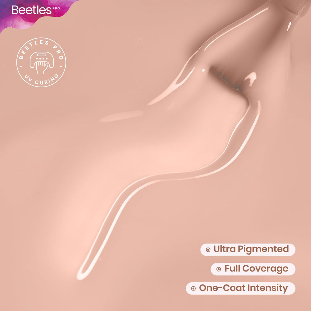 Beetles Pro milky pink jelly application swatch displays smooth coverage.