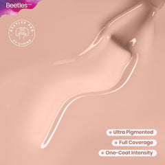 Beetles Pro milky pink jelly application swatch displays smooth coverage.