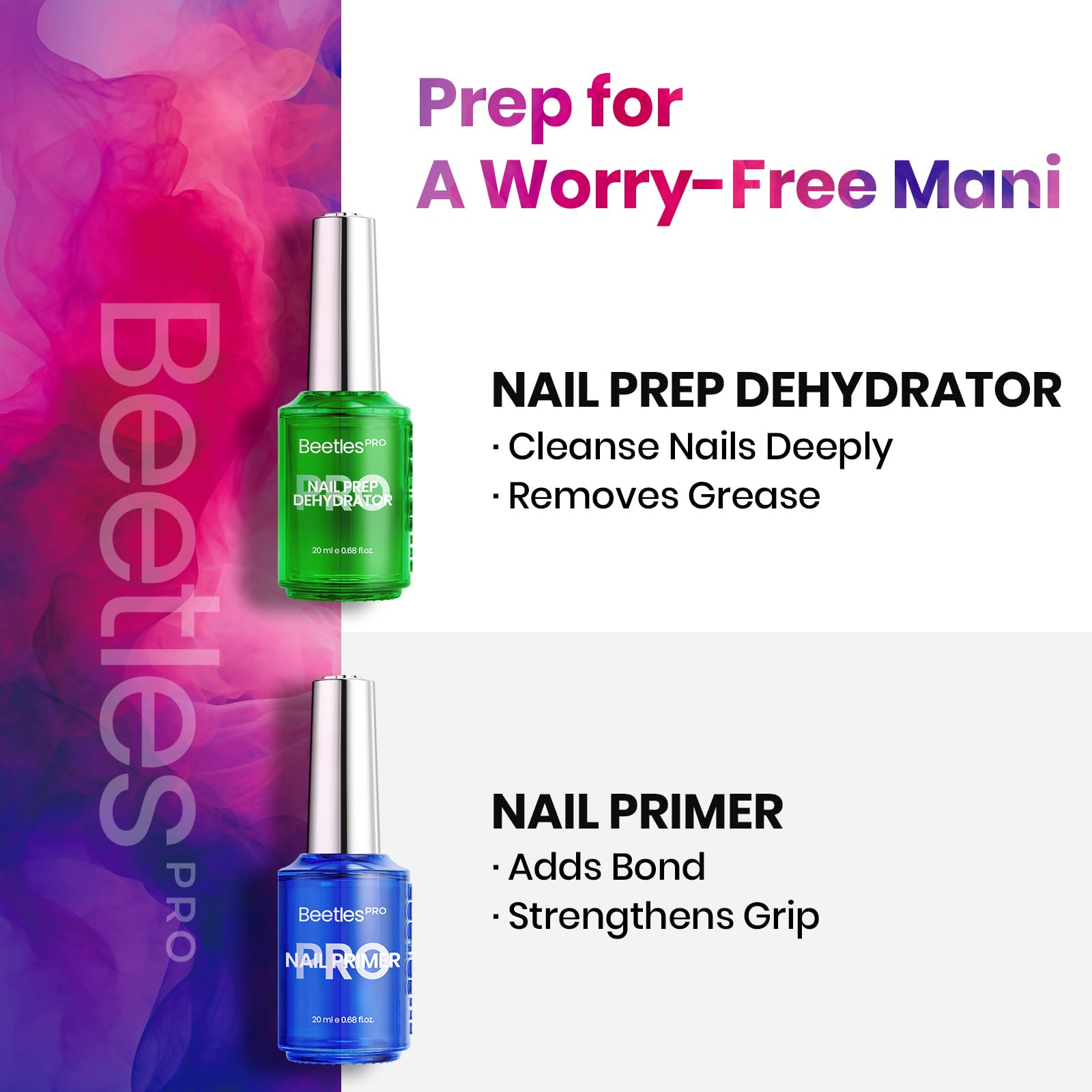 Beetles Pro primer brush close-up with even coverage