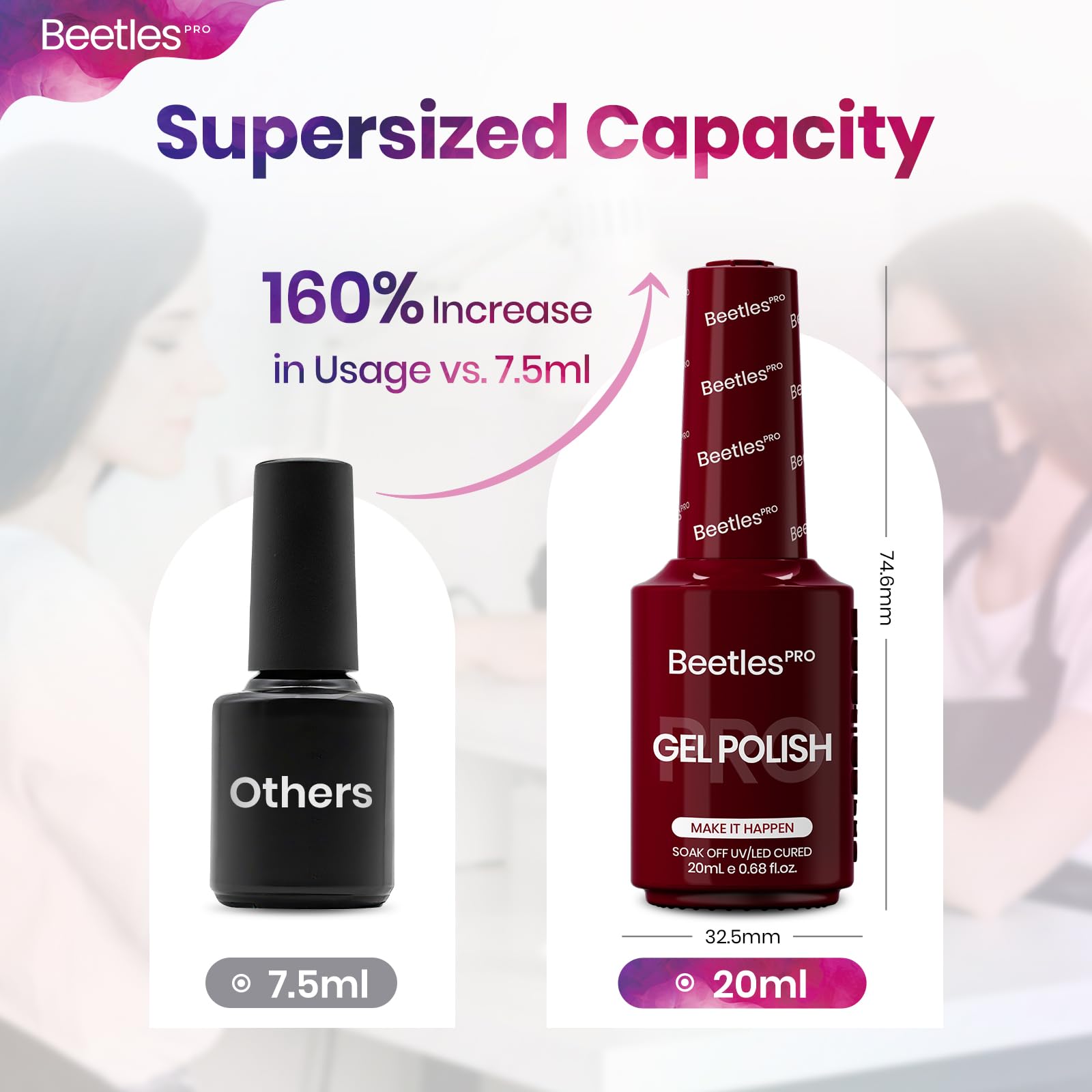 Beetles Pro red gel polish glossy finish shines for weeks.