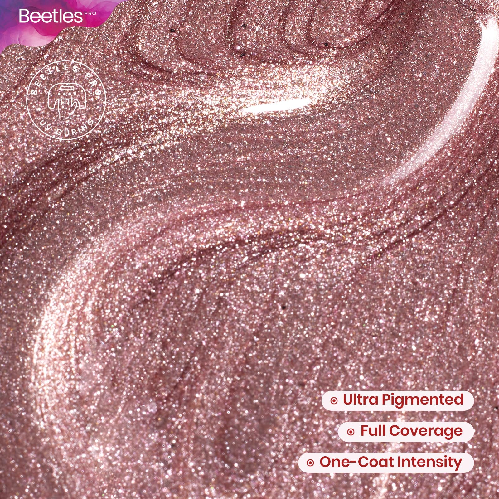 Beetles Pro full-coverage swatch demonstrates even color in a single stroke