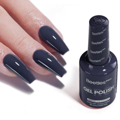 Beetles Pro Under The Radar bottle-cap swatch shows rich navy shade with even coverage.