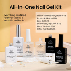 Beetles protein nail binder strengthens the nail bed for smoother application.