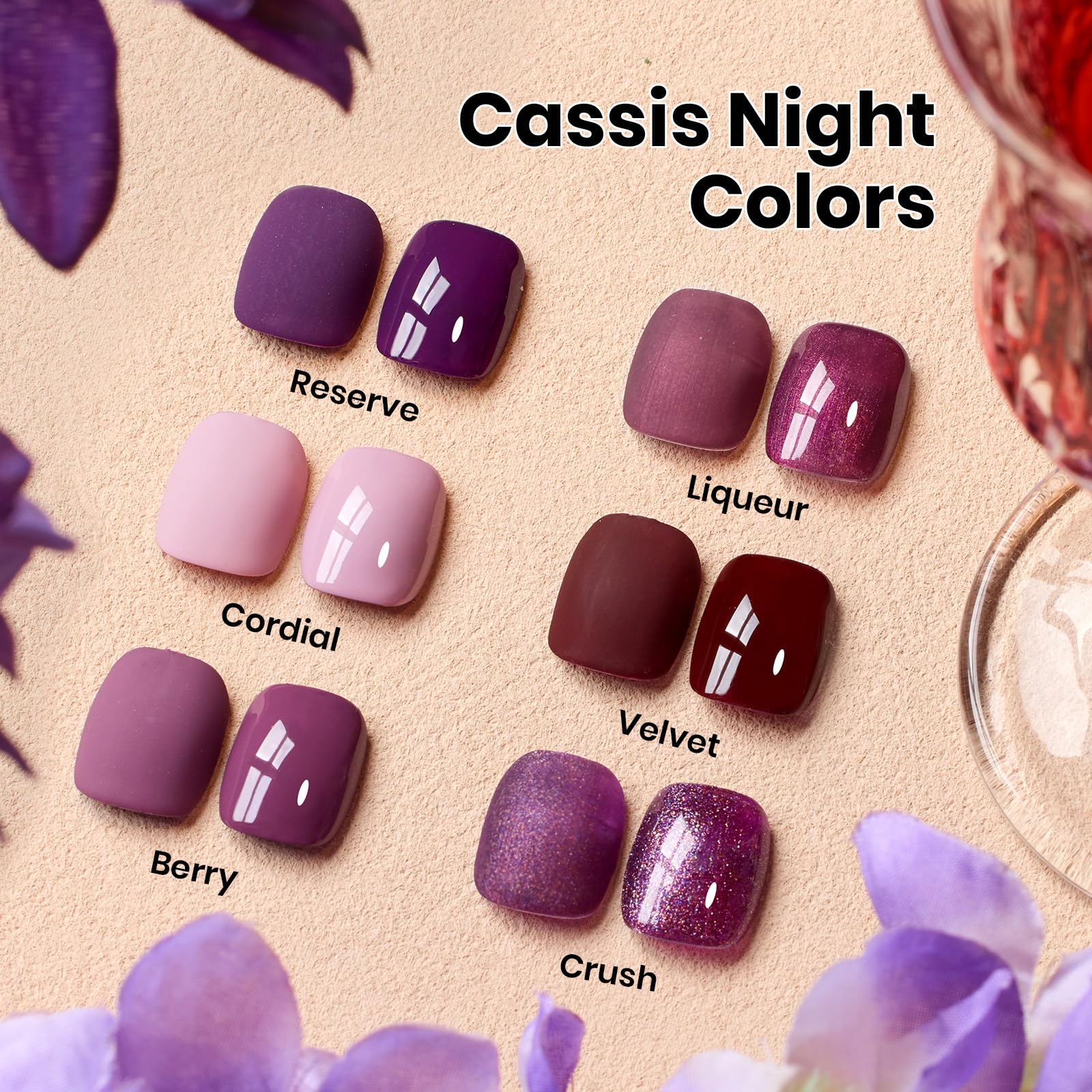 Beetles Purple Gel Polish wine red shade for timeless nails