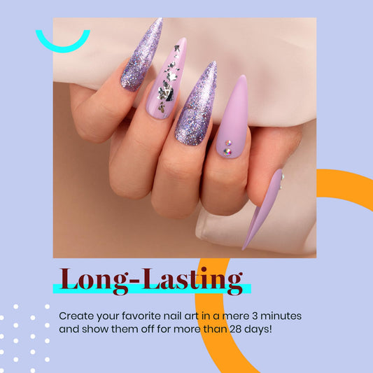 Beetles Purple Glitter Polish Lavender swatch for glam, party-ready nails