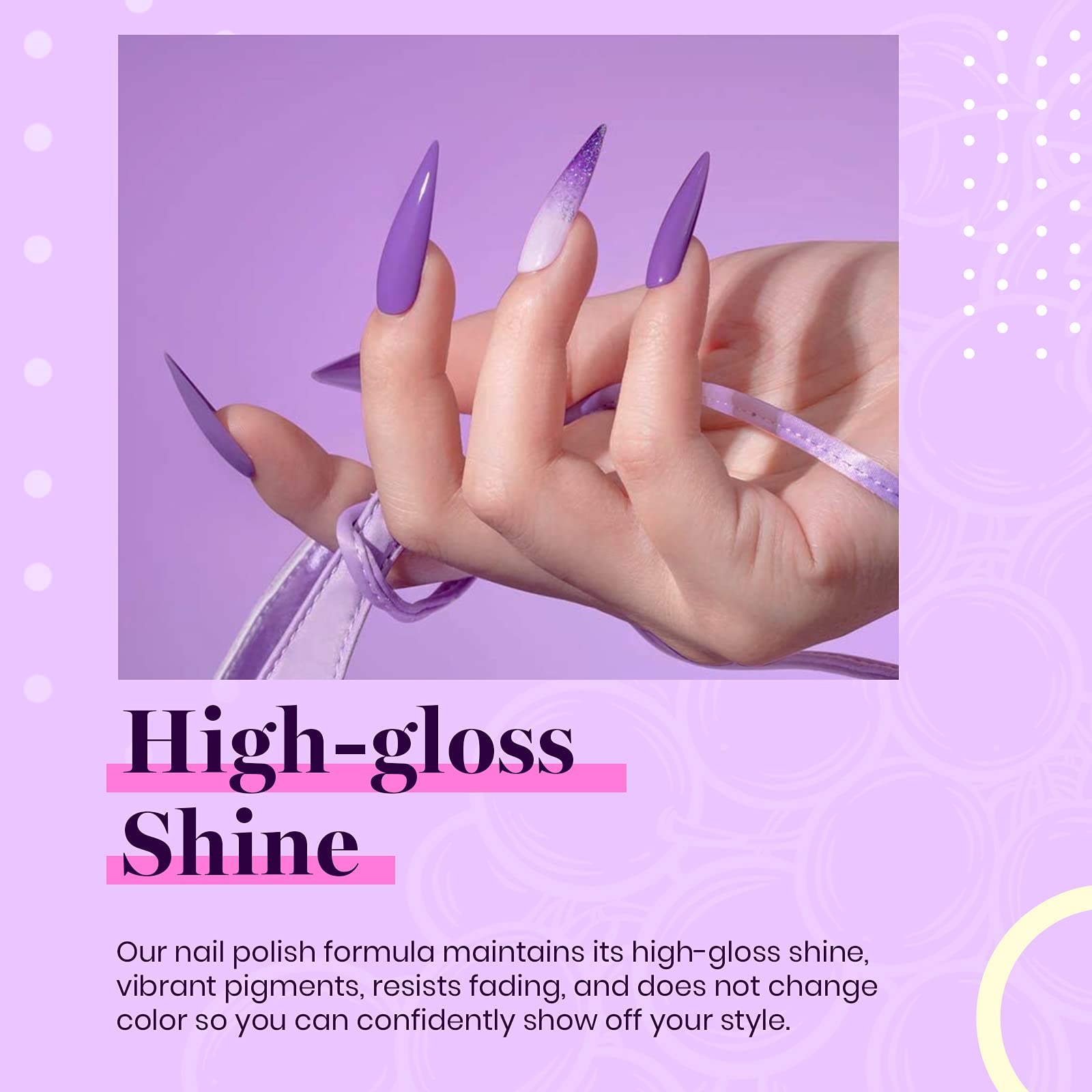 Beetles Purple Gel Polish Deep Lilac Shine swatch for bold color options