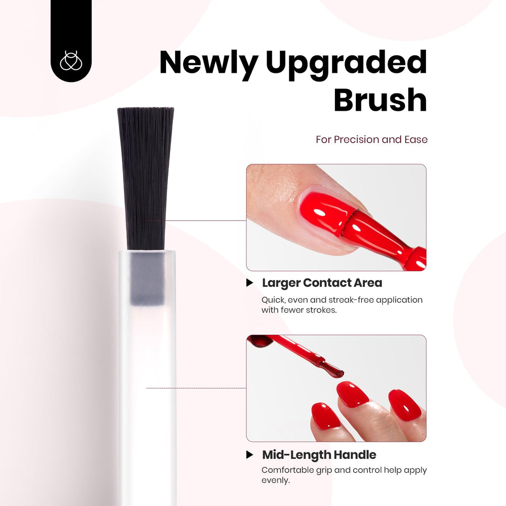 Beetles Red Gel Nail Polish Set DIY manicure scene with tools for home nail art.