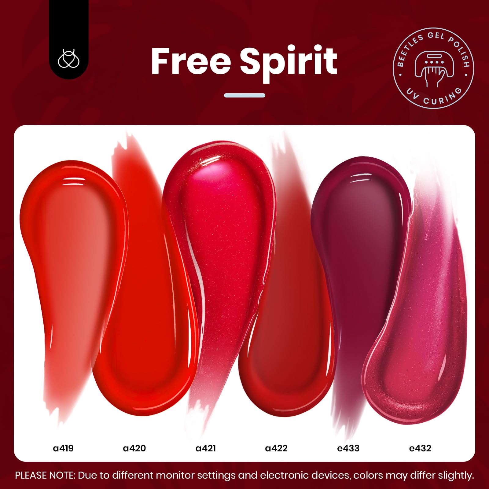 Beetles Red Gel Nail Polish Set gift-ready packaging ideal for holidays and gifts.