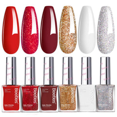 Beetles Gel Polish sparkle burgundy shade for festive nails with long-lasting color.
