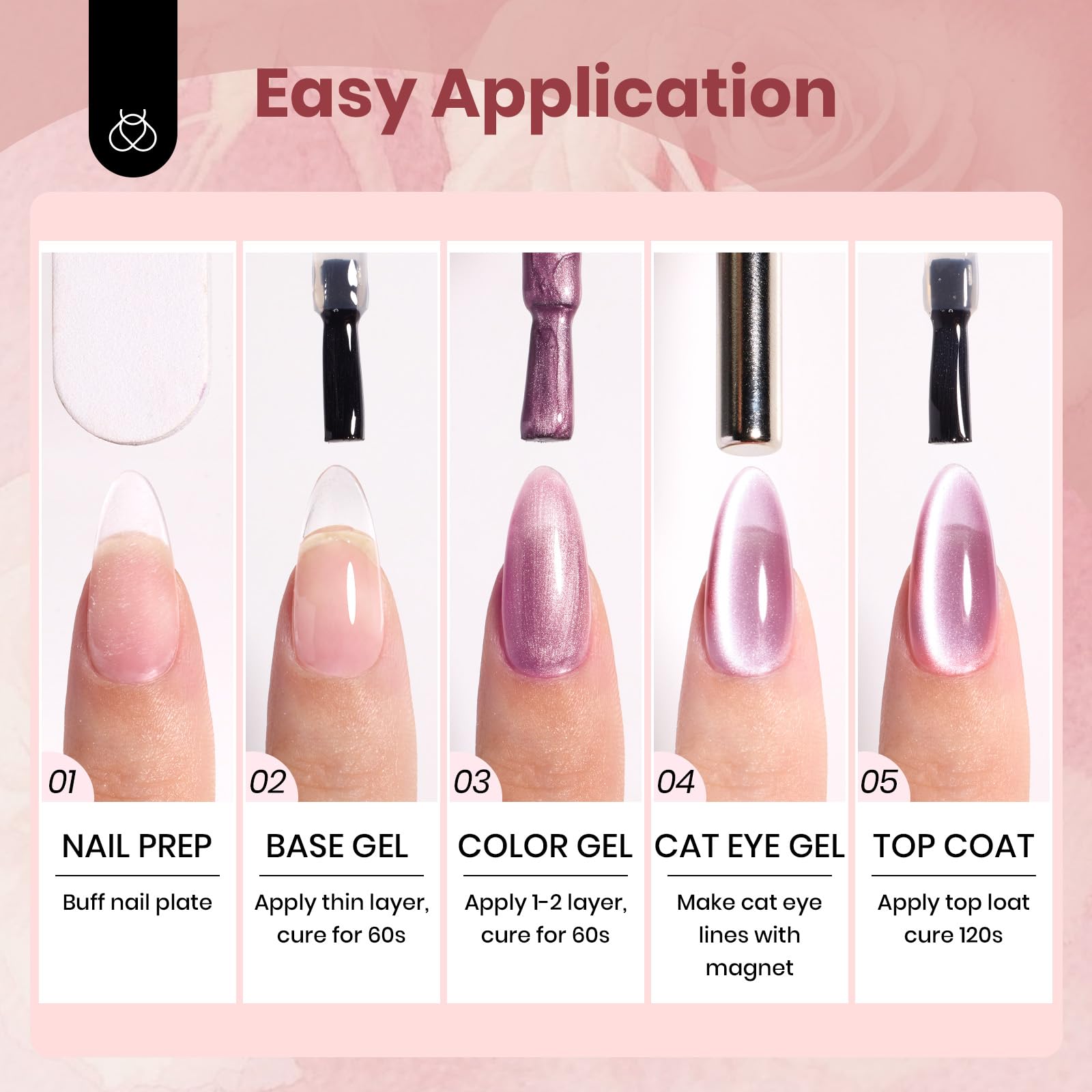 Beetles Rose Fall Collection gel polish on fall manicure shot.